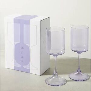NEW Anthropologie Morgan Wine Glasses (2) Lilac